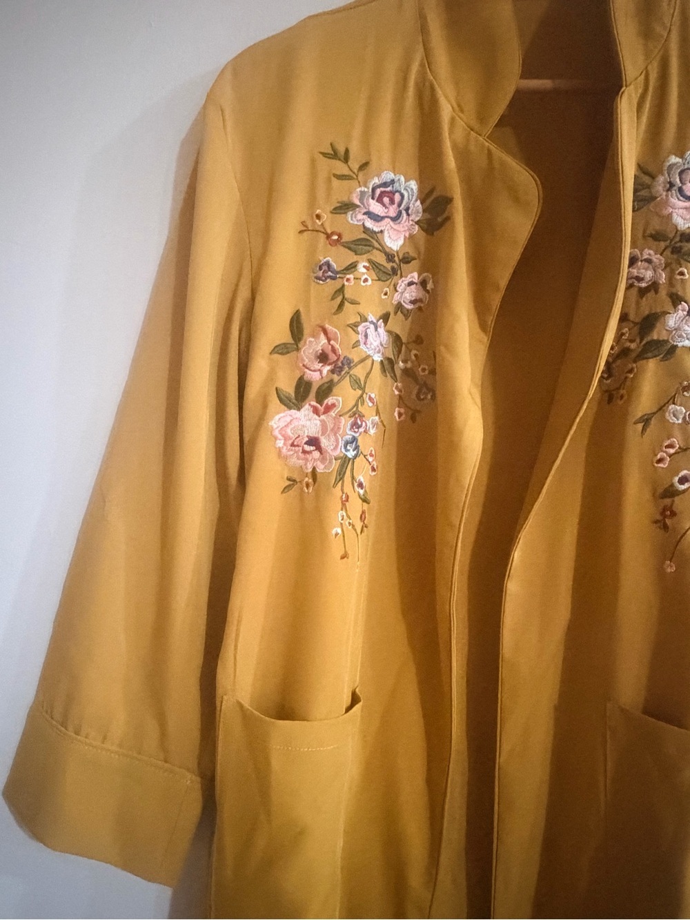Embroidered Mustard Yellow Robe - Picture 5 of 10